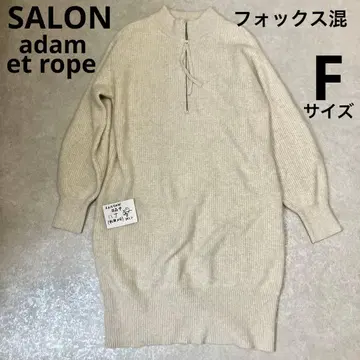 SALON adam et rope, 폭스 울 지퍼 니트 미디 OP