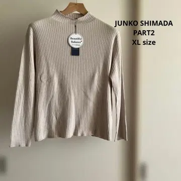 시착만 한 상품 택 포함 준코 시마다 파트2 하이넥 니트 베이지 XL