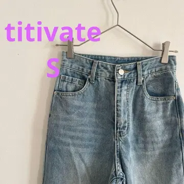titivate 하이웨스트 스트레이트 데님 팬츠 s 라이트 블루