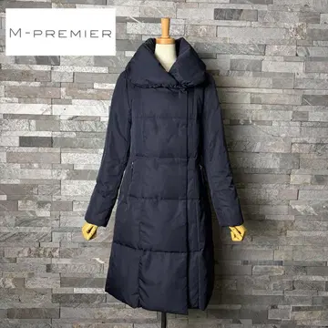 M-PREMIER 엠프리미어 하이 칼라 롱 다운 코트 네이비