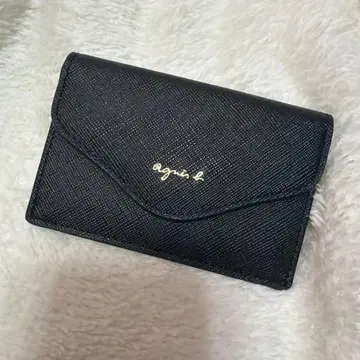 agnis b. 에네스베 가죽 카드 케이스 명함지갑 블랙