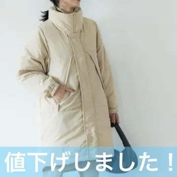 새상품급 페더 혼방 하이넥 롱 다운 코트
