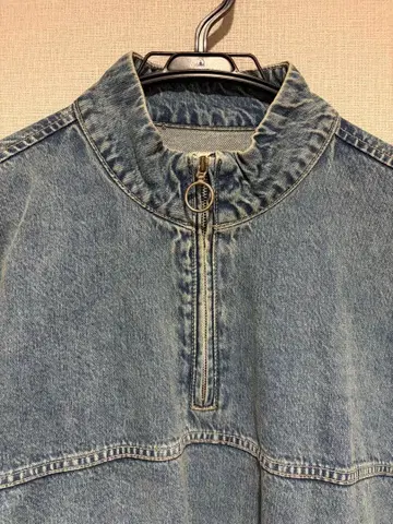 미사용 새상품 택 포함 ZARA 데님 자켓 L 하프 지퍼 풀오버