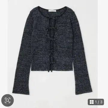 moussy 프론트 리본 니트탑