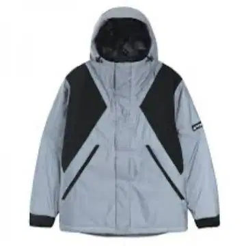 HUF 그레이/블랙 후드 부착 다운 자켓