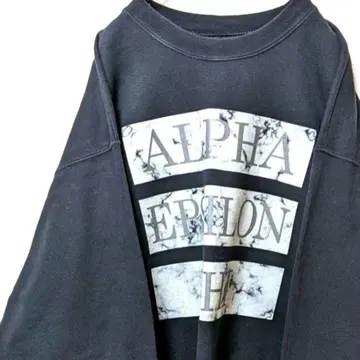 헤인즈 알파 파이 구제 의류 블랙 블랙 컬러 로고 맨투맨 엡실론