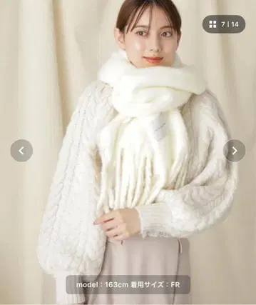 JILLbyJILLSTUART 컬러 루프얀 스톨 머플러 화이트