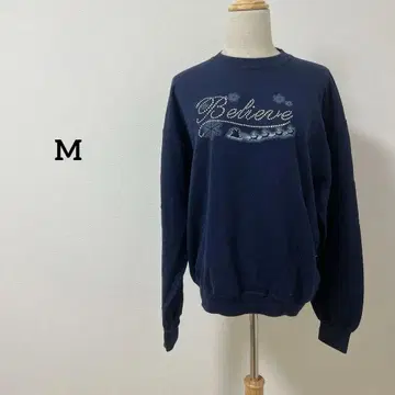 해외 구제 의류 택 없음 Believe 자수 네이비 트레이닝복 M 상당