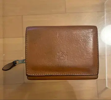 일비종떼 가죽 3단 폴더형 지갑 브라운