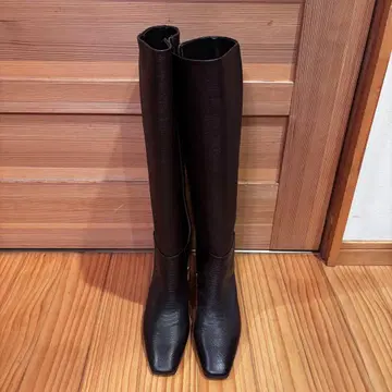 르탈론 GRISE 다크 브라운 천연 가죽 롱 부츠 L 일본제