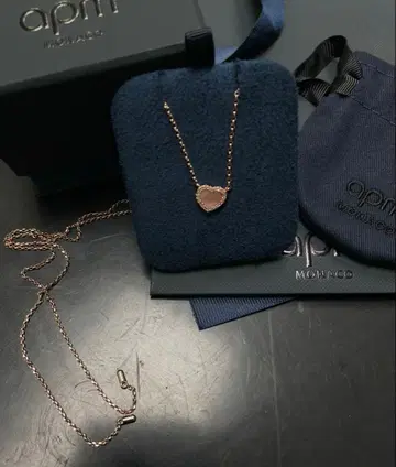 하트형 롱 목걸이 apm monaco 로즈 골드