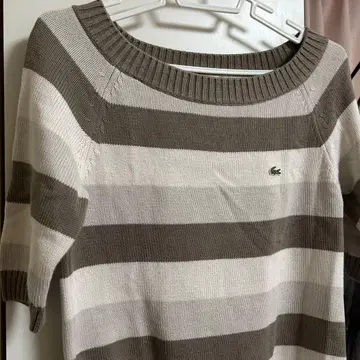 LACOSTE 스트라이프 반팔 니트 스웨터 38