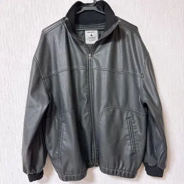 niko and - 빈티지 인조 가죽 블루종