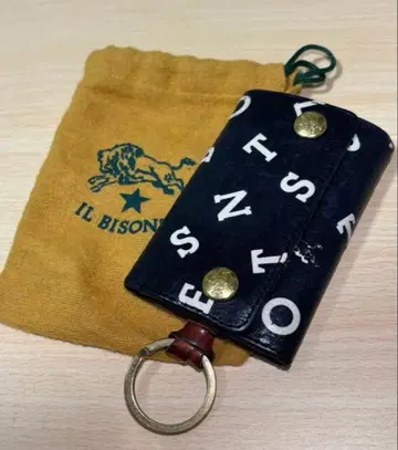 IL BISONTE 가죽 키케이스 네이비