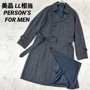 [ 새상품급 ] 퍼슨즈 포 맨 체크 무늬 트렌치코트 XL 상당