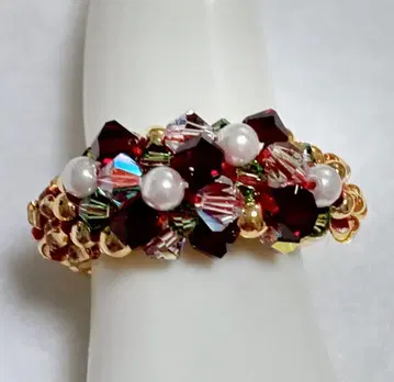 스와로브스키 비즈 반지 2