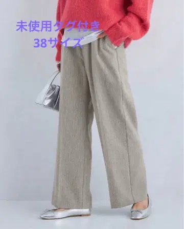 택 포함 새상품 그린 라벨 릴랙싱 겨울 니하이 플레어 팬츠 38 내추럴