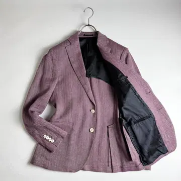 새상품급 가브리엘레 파지니 헤링본 면 린넨 2버튼 테일러드 자켓 48