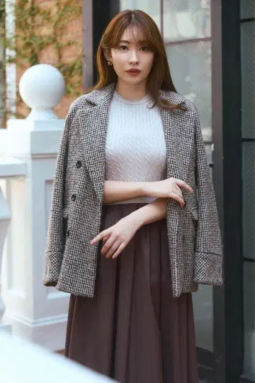 Hemingway 체크 트위드 재킷 S