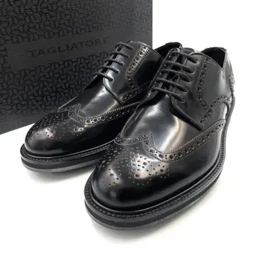 [ 미사용품 ] 딸리아또레 윙팁 드레스 슈즈 차심 레더 블랙 계열