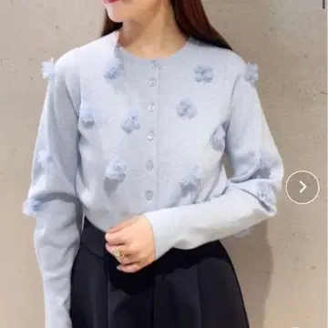 SNIDEL 플라워 모티브 가디건 블루