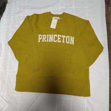 새상품 사만다 모스모스 블루 SM2 로고 니트 머스타드색 프리