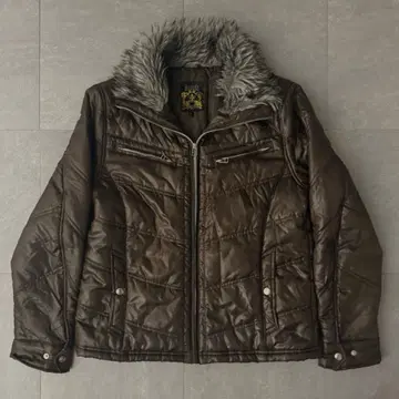 y2k 그런지 헤이세이 갸루 펑크 락 광택 퍼 다운 시크 스타일