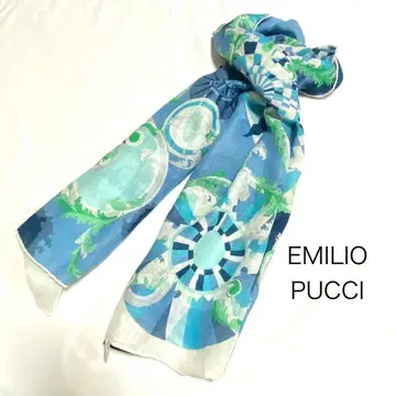 에밀리오 푸치 대형 린넨 머플러 스톨 블루