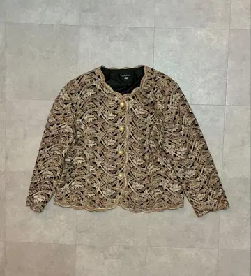 [새상품급] CLELEAN 자수 노카라 자켓 일본제 포멀 구제 의류