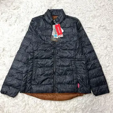 택 포함 미사용품 마리끌레르 스포츠 올 로고 무늬 다운 자켓 블랙 L