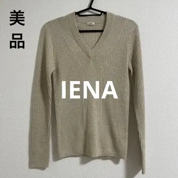 [ 새상품급 ] IENA 엑스트라 파인 메리노 리브 V넥 풀오버