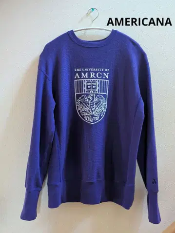 AMERICANA 리버스 위브 칼리지 로고 맨투맨 퍼플 새상품급