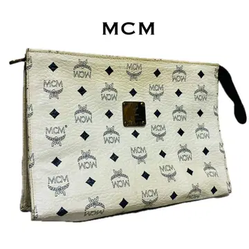 MCM 클러치백 세컨드 백 화이트 빈티지 골드