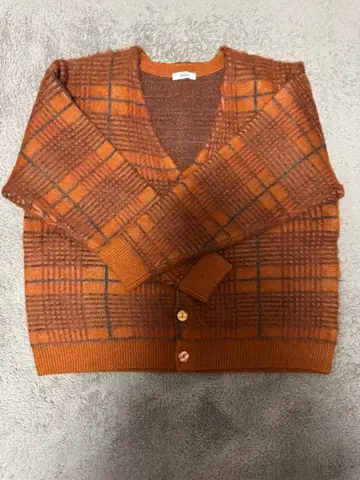 Perushu 체크 니트 가디건