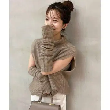 anuans 멀티 울 암워머 세트 니트 풀오버 베이지