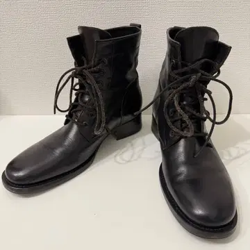 고급 가죽 신발 BUTTERO 레이스업 부츠 가죽 블랙 39 이탈리아제