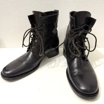 고급 가죽 신발 BUTTERO 레이스업 부츠 가죽 블랙 39 이탈리아제