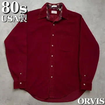 80s USA제 ORVIS 코듀로이 버튼 다운 셔츠 빈티지