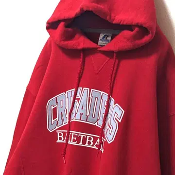 러셀 애슬레틱 크루세이더스 바스켓 후드티 레드 빨간색 L 구제 의류