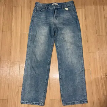 evistub 라이트 블루 와이드 레그 데님 팬츠