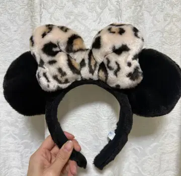 디즈니 머리띠 레오파드 무늬 미니 리본