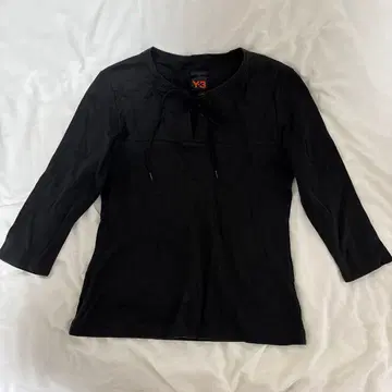 Y-3 블랙 오부 소매 상의