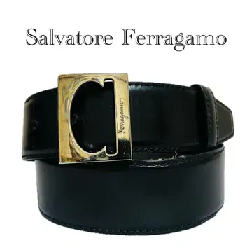 살바토레 페라가모 가죽 벨트 실버 블랙