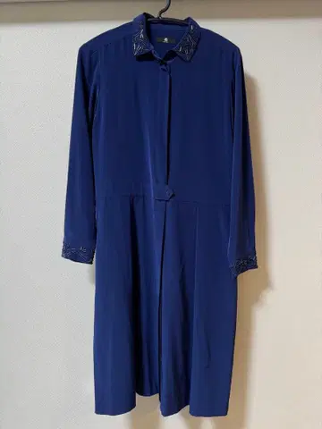 폴스미스 네이비 긴팔 셔츠 원피스 비즈 장식