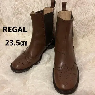 리걸 사이드 고어 부츠 메달리온 윙팁 브라운 23.5 일본제