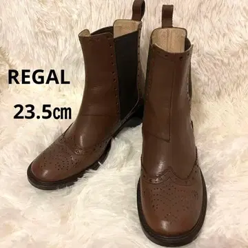 리걸 사이드 고어 부츠 메달리온 윙팁 브라운 23.5 일본제