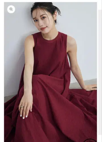 페이즐리 자카드 파이핑 드레스 M 사이즈 RED