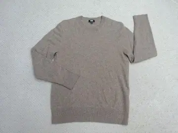 유니클로 캐시미어 100% 크루넥 긴팔 스웨터 M 베이지