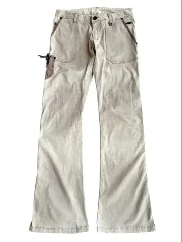 '14th addiction'leather mix flare pants