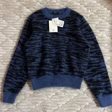 택 포함 새상품 저널 스탠다드 모헤어 니트 제브라 패턴